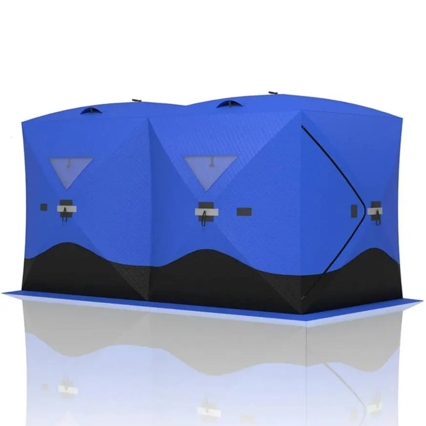 GARVEELarge Pop-Up Insulated Ice Fishing Tent, Hub-Style Shelter for 6 People with 68 Square Feet of Spacious Fishable Area, Portable and Easy to Set Up for Outdoor Ice Fishing