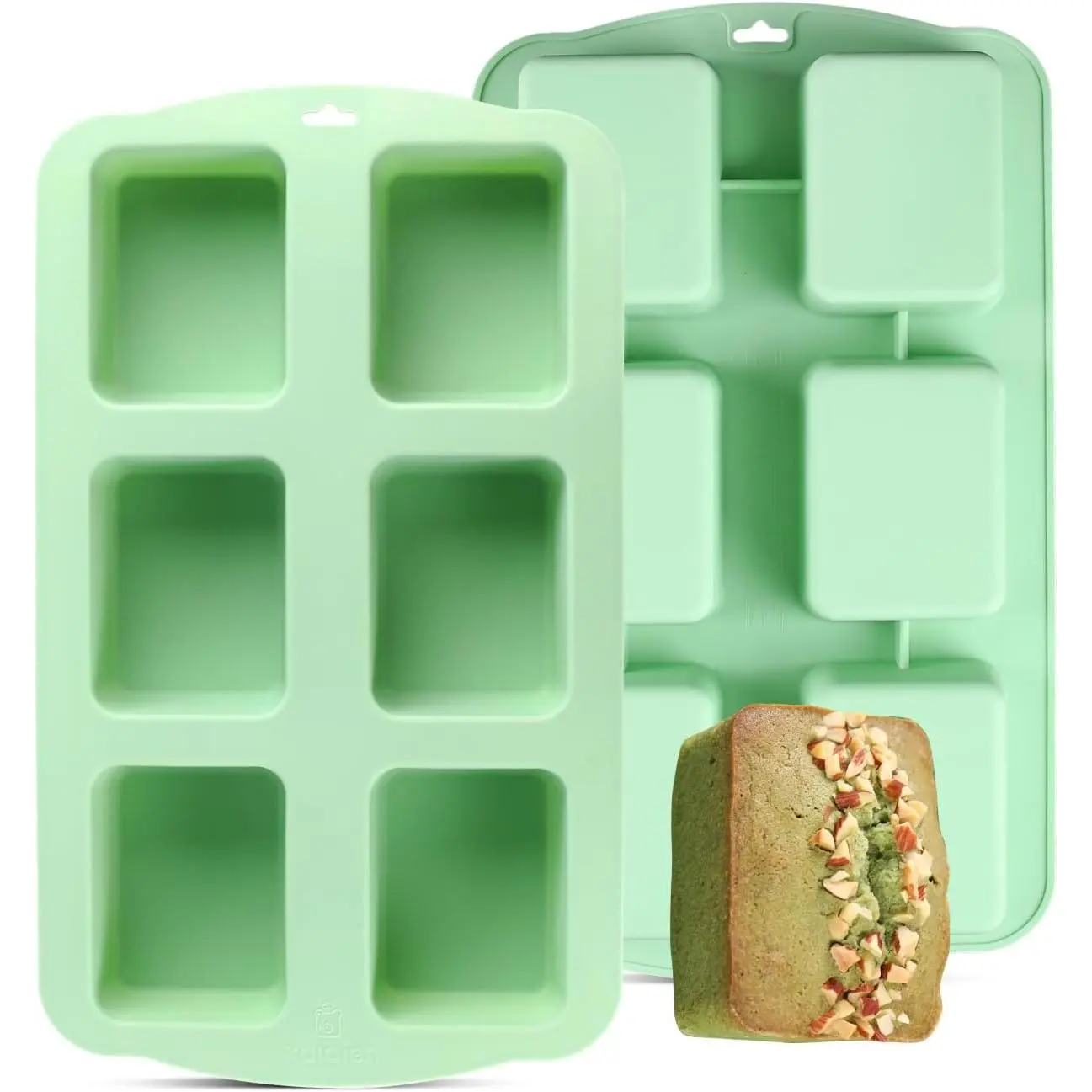 2 count  Mini Loaf Pans,6 Cavities Non-stick  Muffin Pans for Baking,Shortbread Pan for Mini Bread, Brownie, Cornbread, Cheesecake and  (2 Pack)