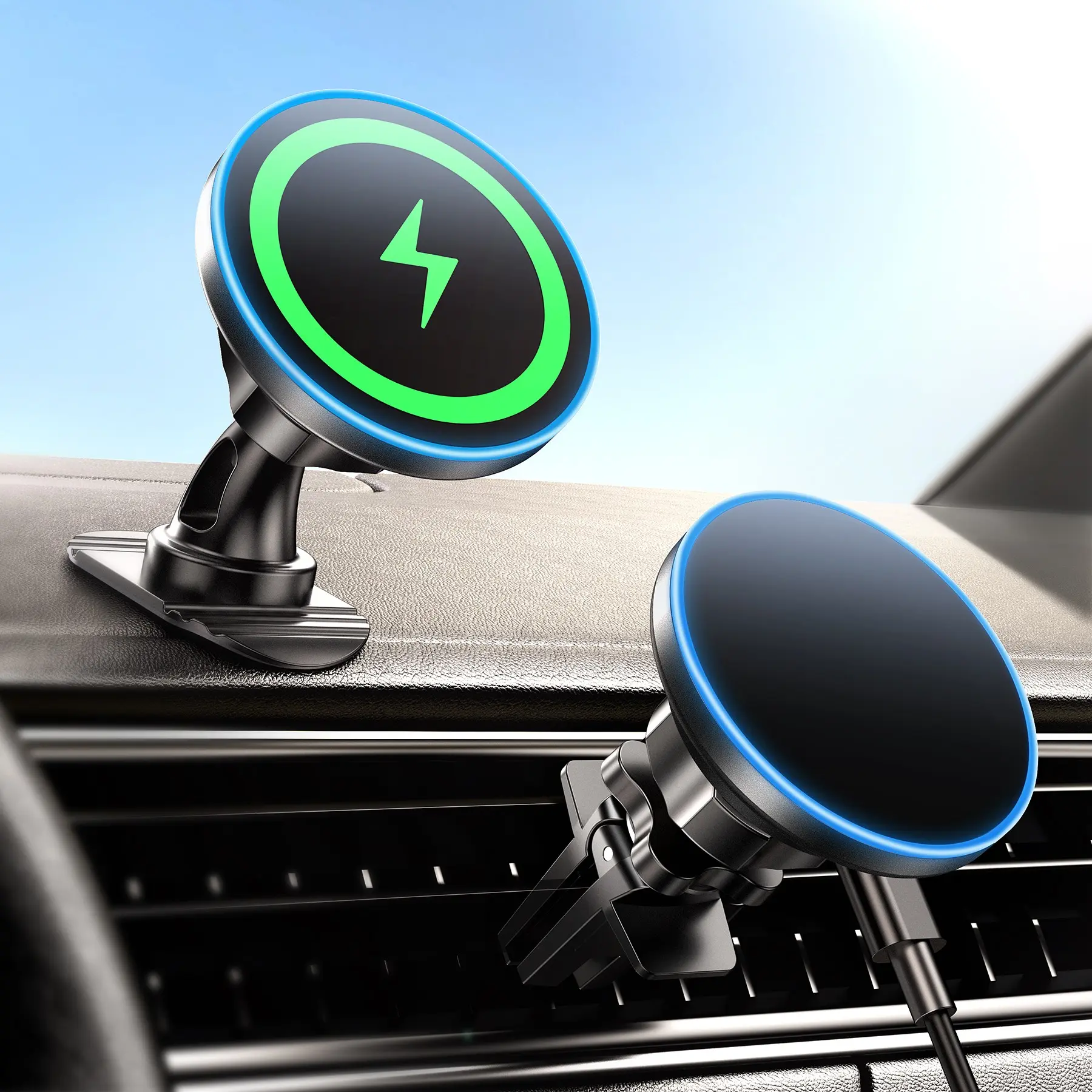 Magsafe Car Phone Holder, Wireless 15w Fast Charging, Magnetic Navigation Phone Stand, Foreign Trade Product