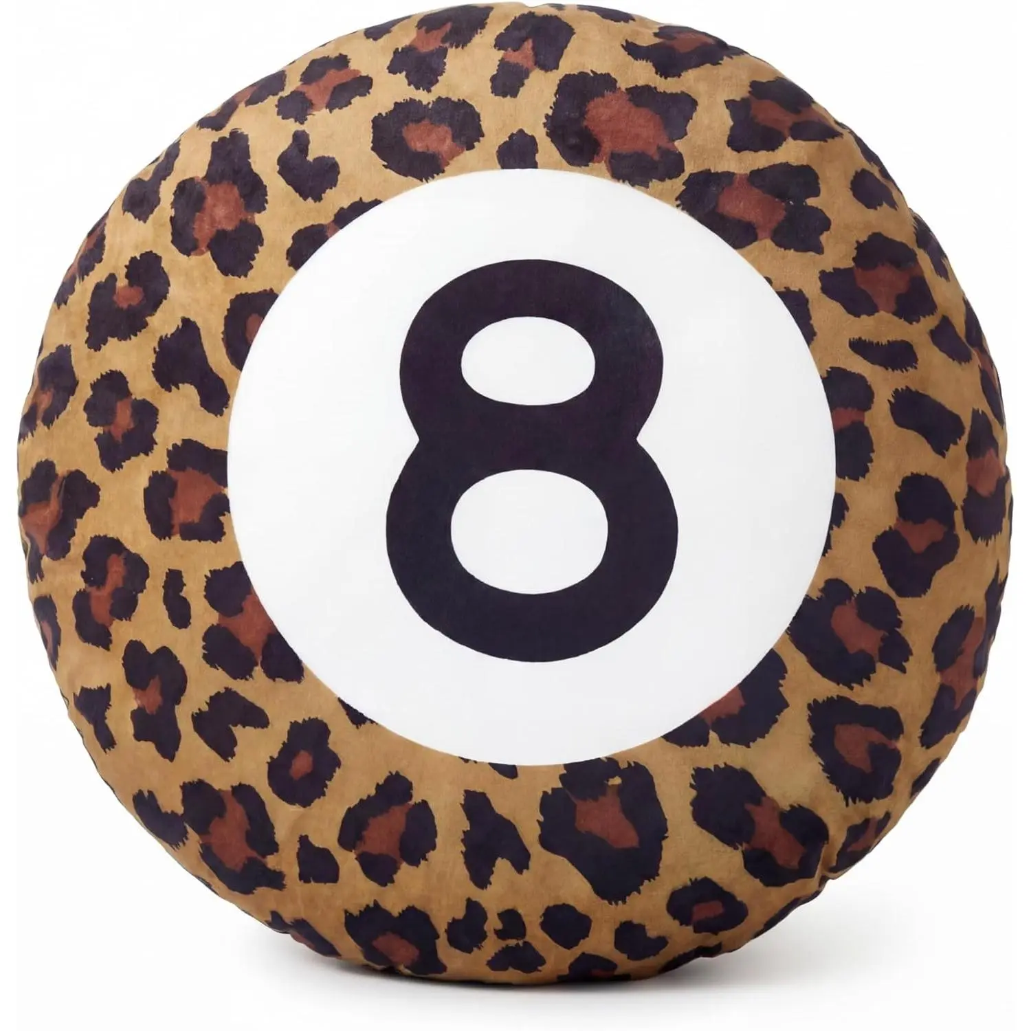 Yousoontic Cheetah 8 Ball Throw Pillow 12.6" Holland Velvet Leopard Print 8 Ball Billiard Throw Pillow Soft Round Trendy Decorative Cushion for Home Bed Sofa Couch Bedroom Living Room Decor