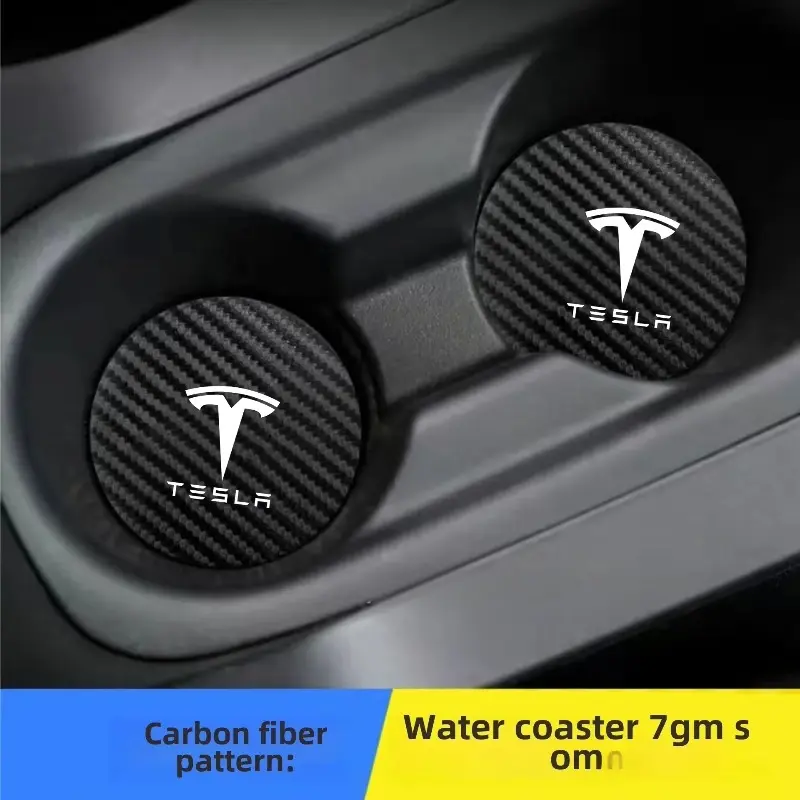 Car accessories Waterproof Coaster Non Slip Water Cup Pad Mat For Tesla Model 3 Roadster Model S Model X Model Y