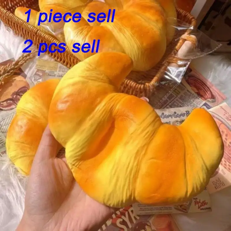 Squishy Croissant Squeeze Toy Slow Rising Sticky Stress Relief Toy Super Soft Food Creative Simulation Bread Anti-anxiety Toys