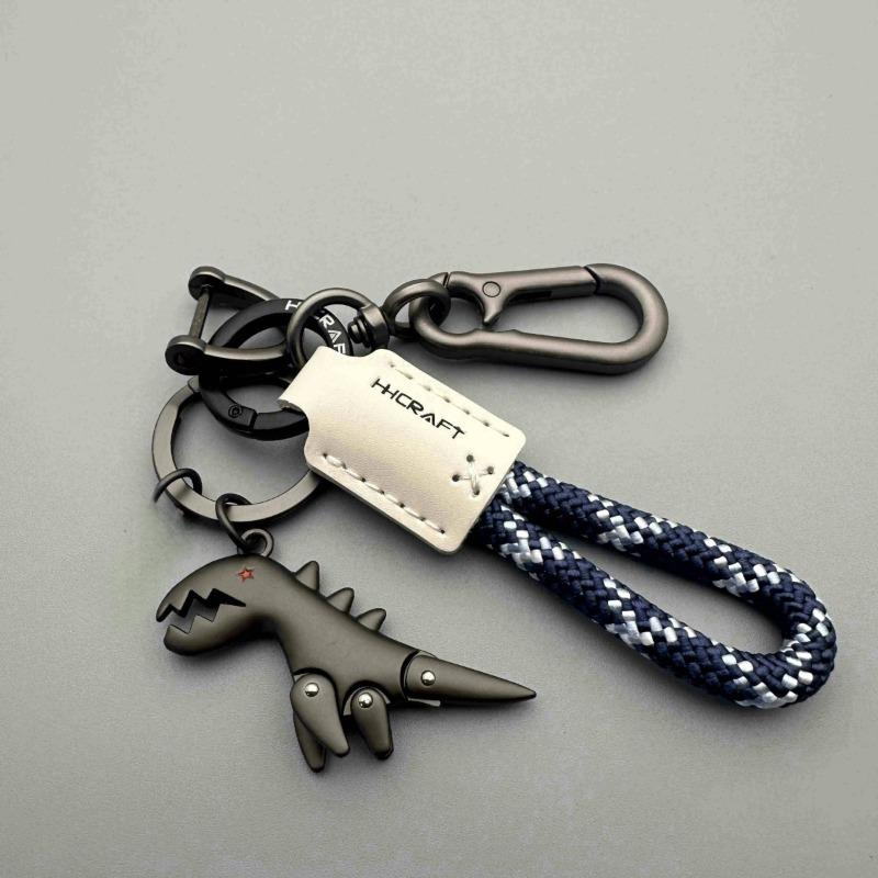 Leather Woven Rope Metal Keychain - Men's Accessories, Keychain for Bags, Vehicle/Motorcycle Decoration, Unique Mini Gifts for Coworkers, Men's Gifts