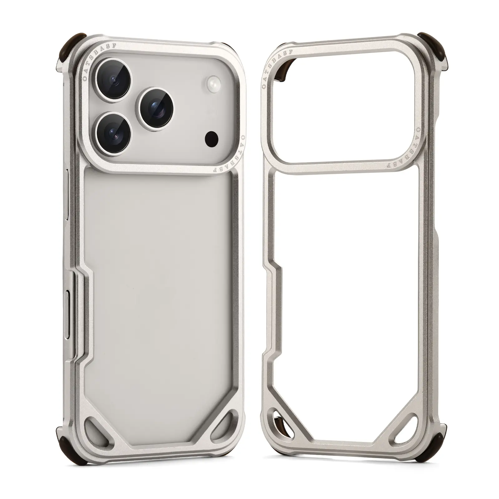 iPhone 17 Pro Max Protective Case - Metal Frameless Shockproof Bumper, Minimalist Slim Ultra-thin Mobile Phone Accessories Cover