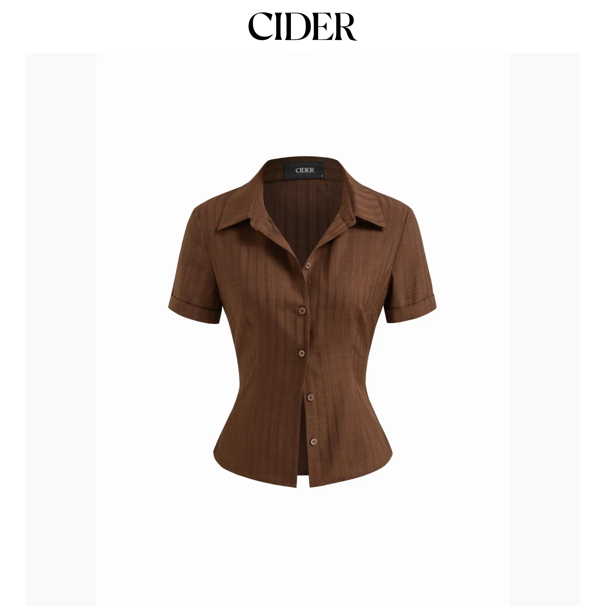 Cider Polo Collar Texture Button Up Shirt