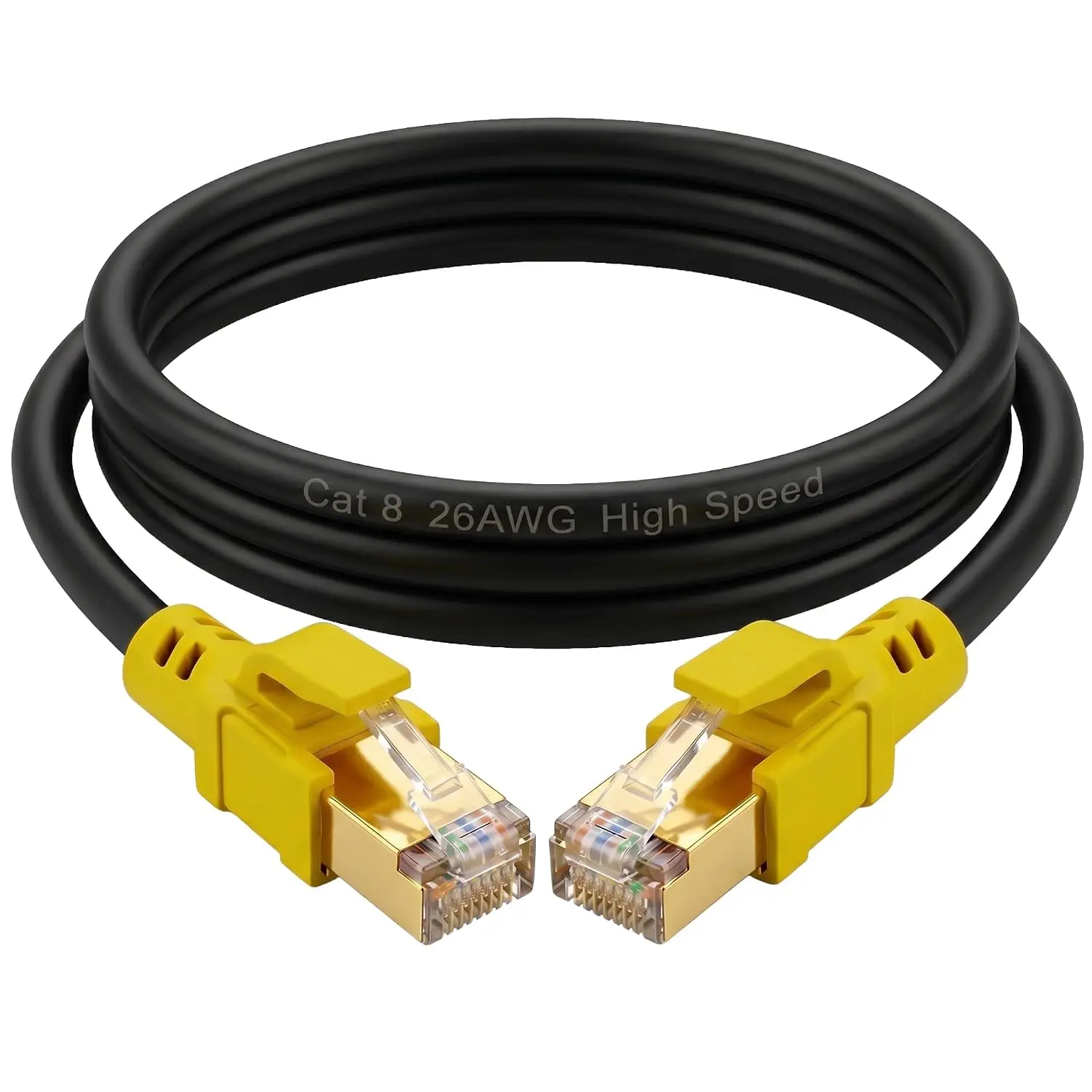 8-Pack Ethernet Cables, 1.5 ft Heavy-Duty SFTP RJ45 Network Patch Cord, 40Gbps 2000MHz High-Speed 26AWG LAN Connection Wire for Gamers, Router, Modem, PC