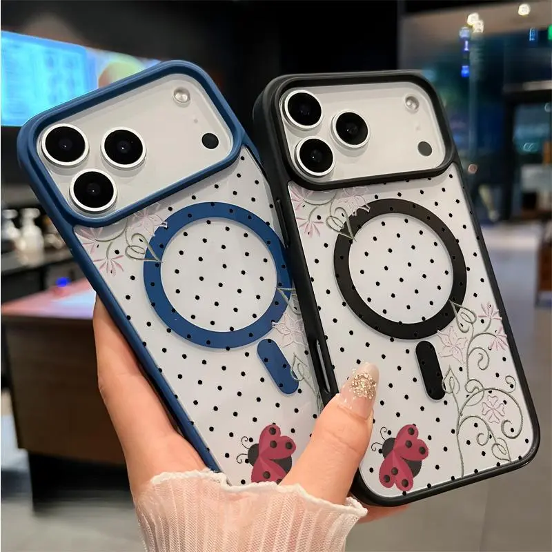 Clear Phone Case for Samsung Galaxy iPhone 17 16  Pro Max Plus 15 14 13 12 11 Air E  Magnetic Sunction Acrylic Back Full Body Protective Cover Protection Wireless Shockproof Transparent Silicone Casing