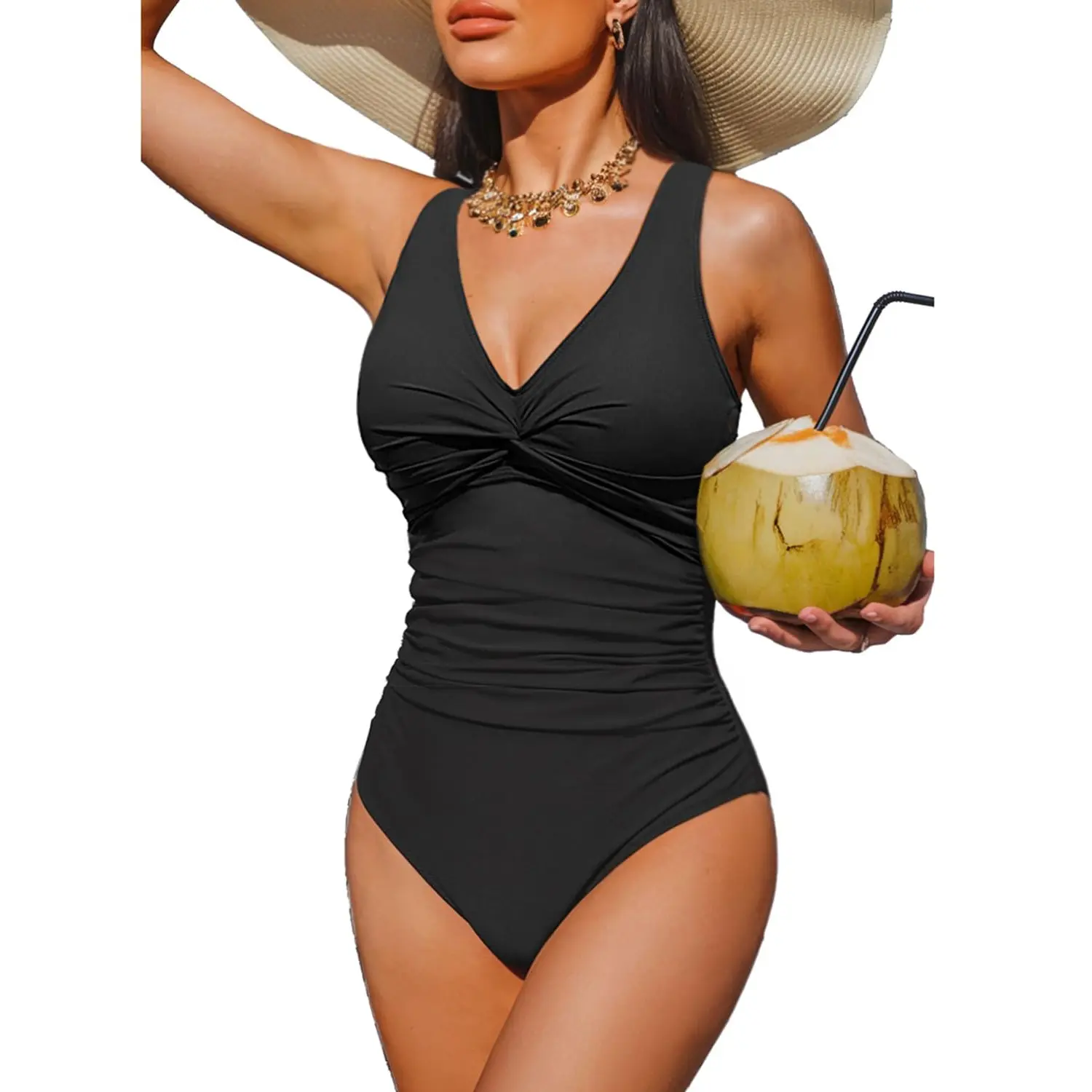 Holipick Women One Piece Bathing Suit Tummy Control Swimsuit Slimming Push Up Swimwear Long Torso Swimsuits for Women Monokini Swimsuits Sexy Full Coverage Swim Suit