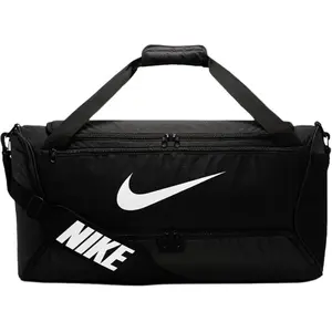 Nike Brasilia Zippered Training Duffel Bag for Men and Women, Sporty Style, Black