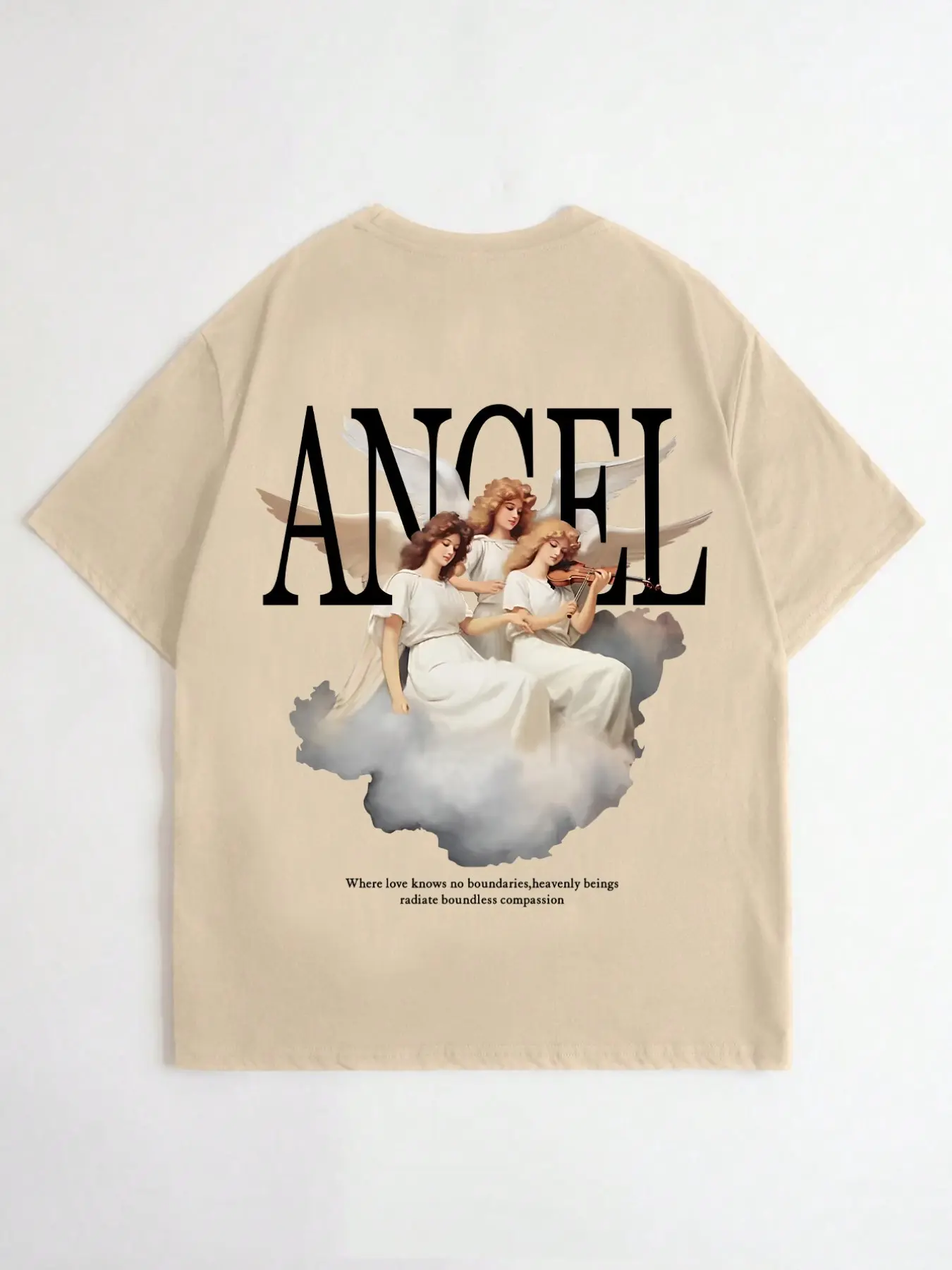 Men's Regular Fit Angel Print Round Neck Sleep Tee, Casual Soft Comfortable Short Sleeve Crew Neck Pajama Top, Pyjamas for Daily Wear, Men's Sleepwear & Everyday Loungewear for All Seasons