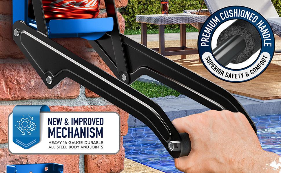 Can Crushers for Recycling - 16 oz Heavy Duty Aluminum Can Crusher Wall Mounted - Soda and Beer Can Smasher for Recycling with Bottle Opener - For 12 and 16 oz Cans - Easy to Install, Blue -