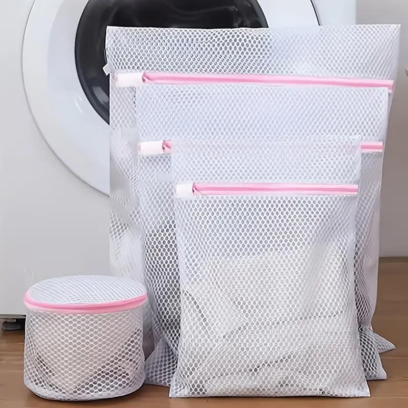 Durable Mesh Laundry Bags 3-Piece Set with Zipper, Suitable for Delicate Clothes, Underwear, and Knitwear, Machine Washable Laundry Bags, Garment Bag for Washing Machine, Laundry Accessories