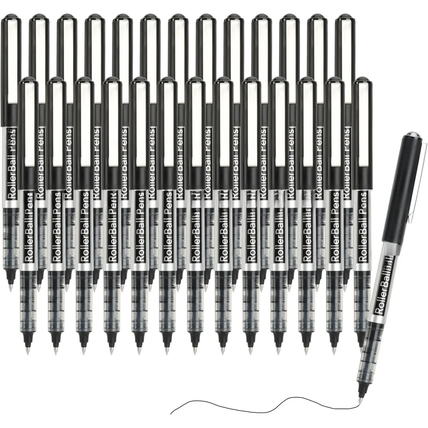 - Rollerball s, 25 Pack, Black Ink, Fine Point Roller Ball s | 0.5mm Liquid Ink s for Writing, Journaling, Notes Taking, School, Office Supplies