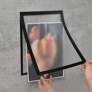 Magnetic Self-Adhesive Photo Frame, A4 Size, No Drilling, Portable Wall-Mounted Plastic Display, Ideal for Photos, Magnetic Whiteboard, Minimalist Decor