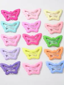 20/30pcs Butterfly Snap Hair Clips, Cute Hollow Butterfly Bb Hair Barrettes, Glossy Pastel Hair Pins, Non-Slip Metal Hair Clips for Women