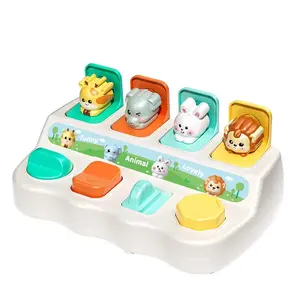 Cute Interactive Pop-Up Elephant Toy, Montessori Developmental Toy with Colorful Button, Early Learning Toy for Boys & Girls