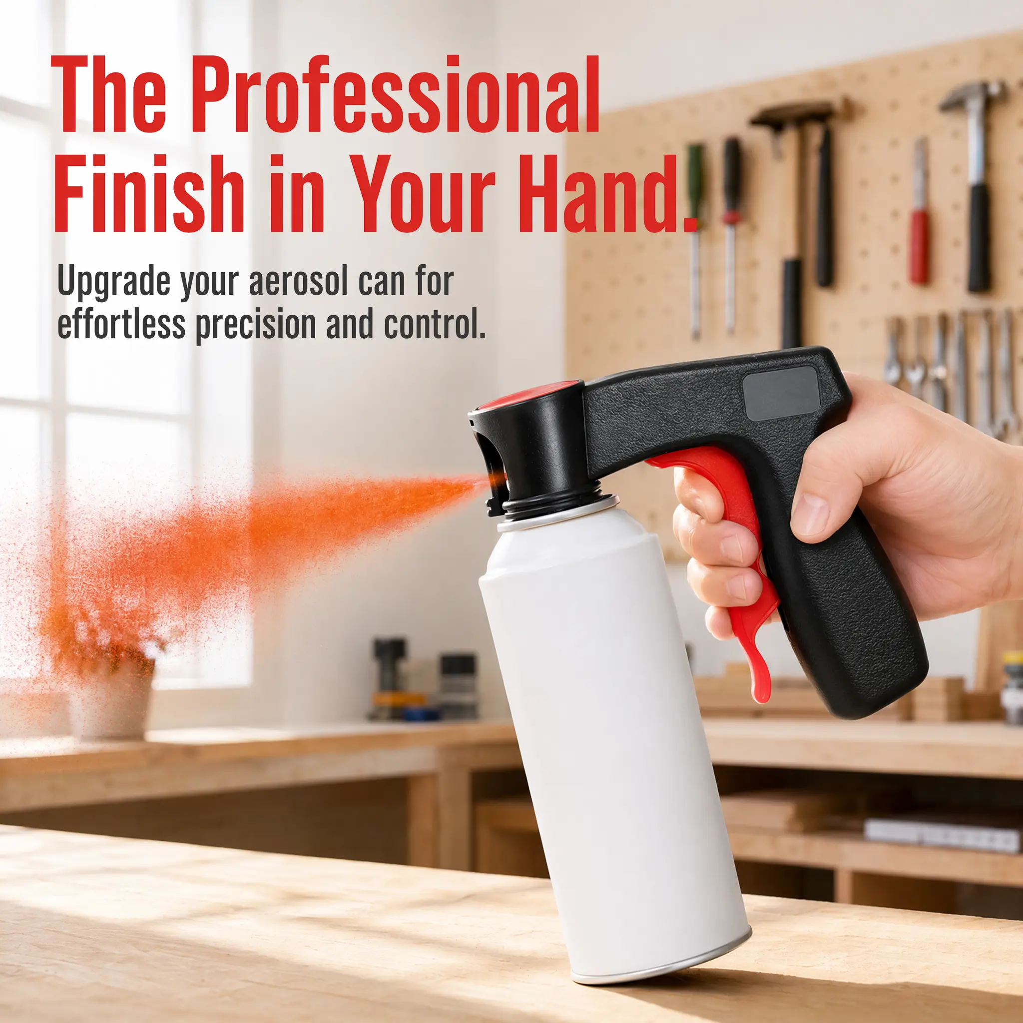 Make Painting Easy!   Ergonomic Universal Spray Paint Handle for Car Refinishing & Home DIY. The Perfect Tool for Your Next Project