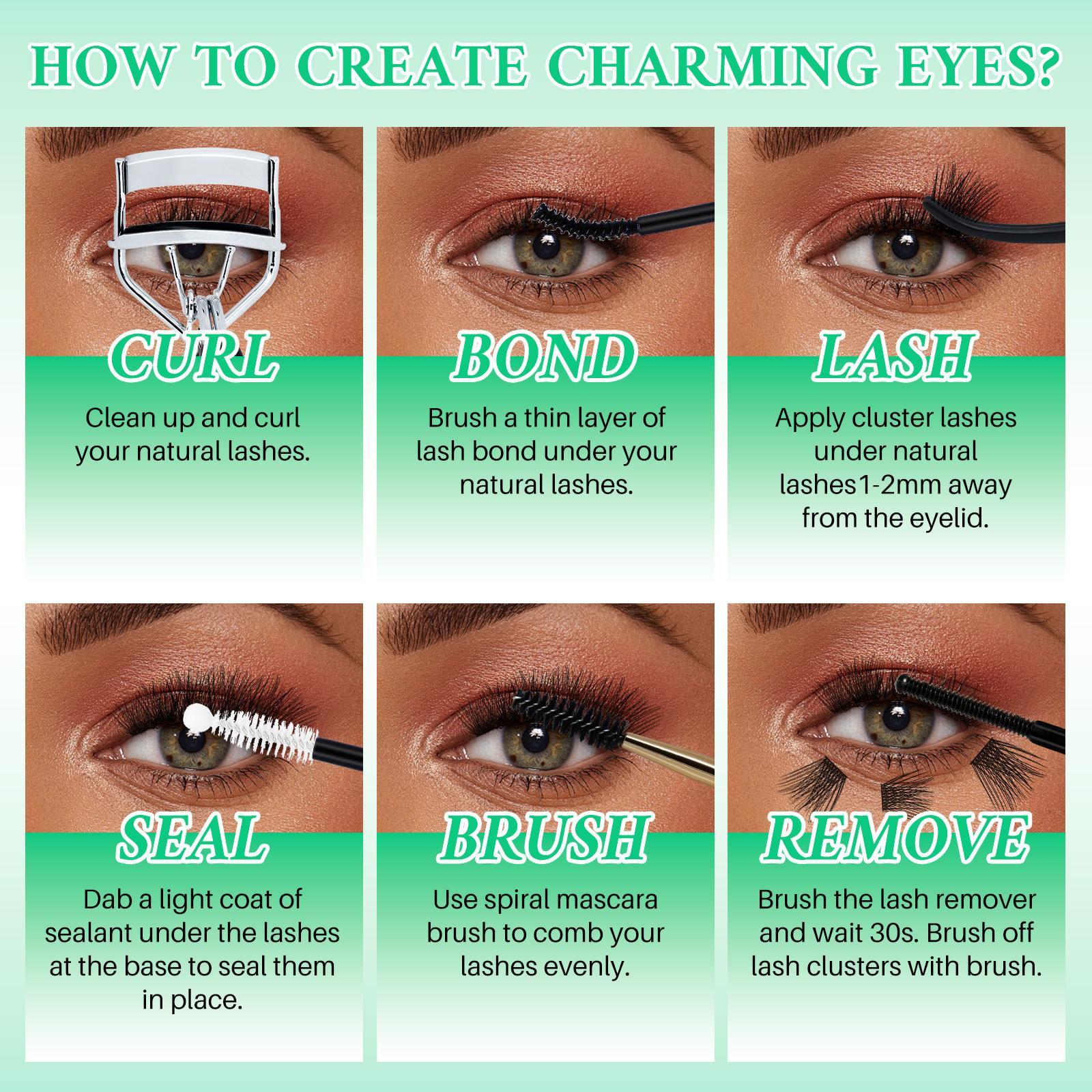 Individual False Eyelashes Kit, Mixed Length & Styles DIY Eyelash Extensions False Eyelashes with Bond & Seal & Lash Remover & Brush & Tweezers, Eye Makeup Accessories, Eyelashes Extensions Cosmetic, Eyelash Extension Glue, Lash Extension Set