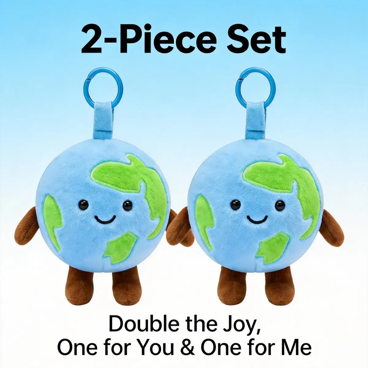 2PCS Miniature Globe Keychain Multipack - Round Earth Map Design, Compact, Lightweight Durable Premium Keyring, No Bulky Stuffed Toy Accessory, Ideal for Travel Enthusiasts, Everyday School Item