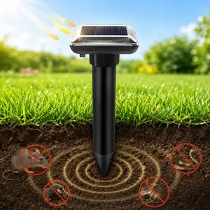 Solar Ultrasonic Mole Repeller Set, Electronic Pest Repellent, 1/2/4 Pieces, with Beep and Vibration, Outdoor Waterproof Snake Deterrent, Garden Lawn Animal Repellent, Racoon Repellent Outdoor, Rabbit Repellent Outdoor