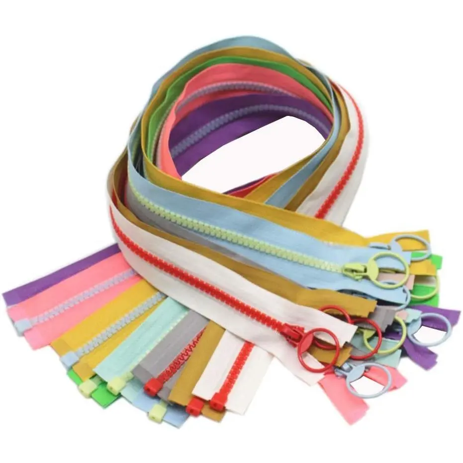 10 count 20 Inch Separating Jacket Zippers for Coat Jackets DIY Sewing Handbags Clothing  Zipper Plastic Zippers Bulk 10 Colors (20" O/E)