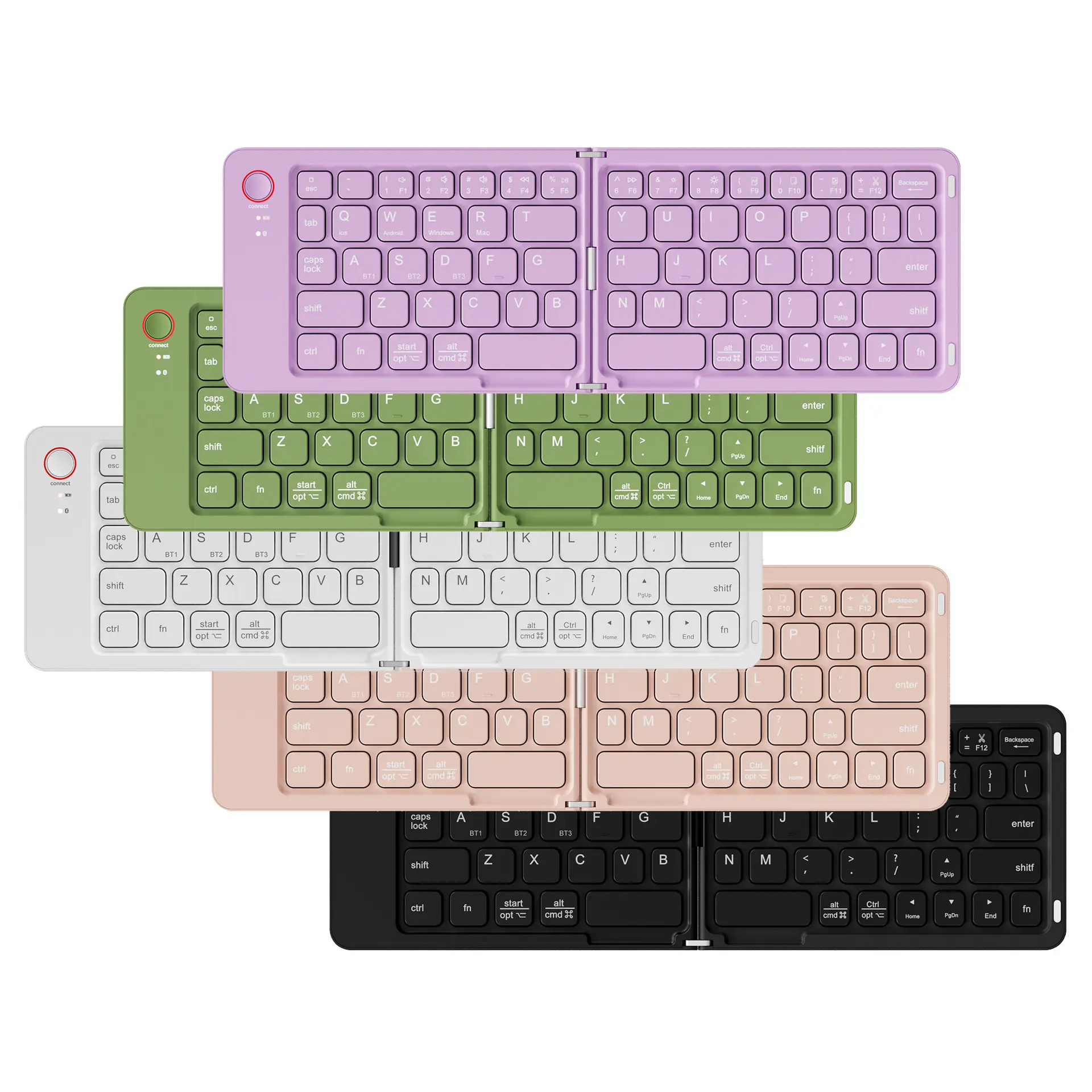 Portable Foldable Bluetooth Keyboard, Mini Wireless Travel Keyboard for Laptop iPad iPhone Android, Pocket-Sized ABS Compact Keyboard - Turn Anywhere Into Your Mobile Office & On-the-Go Workstation