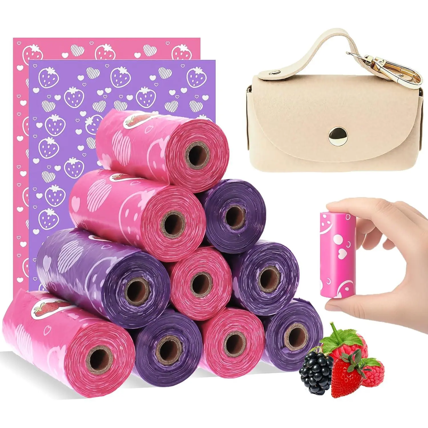 150 count Sanitary Napkin Disposal Bags with Dispenser, Feminine Hygiene Bags for Tampons & Pads, Leakproof Mini Trash Bag for Women, Personal Care  Handling Bag for Travel, Purse, Diaper Duty