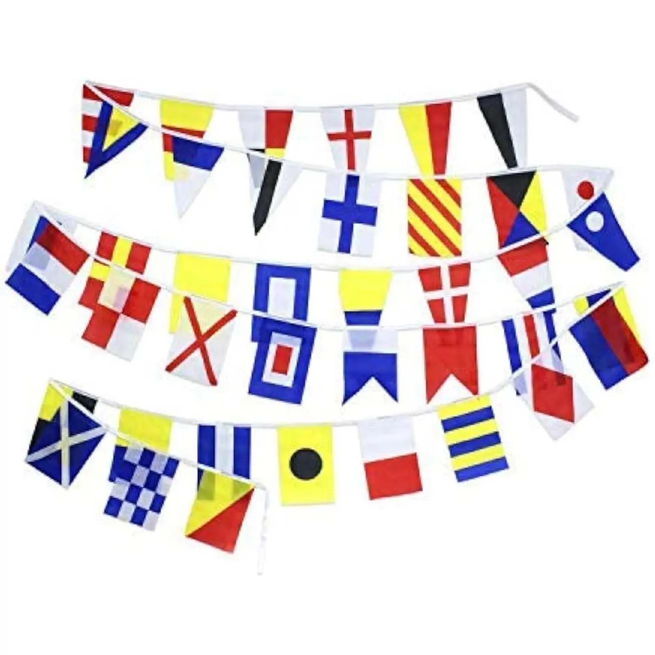Lightweight International Marine Navy Signal Code Flag Set - 40 Flags (8x12 in), 40 Ft Length, Nautical Boat Ship Vessel Party Decoration (Kitchenware Tableware Themed Accent)