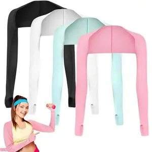 2026Women's Polyester Arm Cooling Cover, UPF 50+ UV Protection, Breathable Shawl-Shape Stretch-Fit 1-Size Sun Sleeves for Outdoor Sports