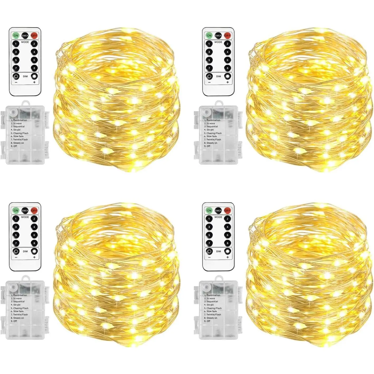 4 Pack 20 Ft 60 LED Fairy Lights Battery Operated Christmas Lights with Remote Waterproof 8 Modes Firefly Twinkle String Lights for Party Bedroom Wedding Christmas Decorationsfidget toys