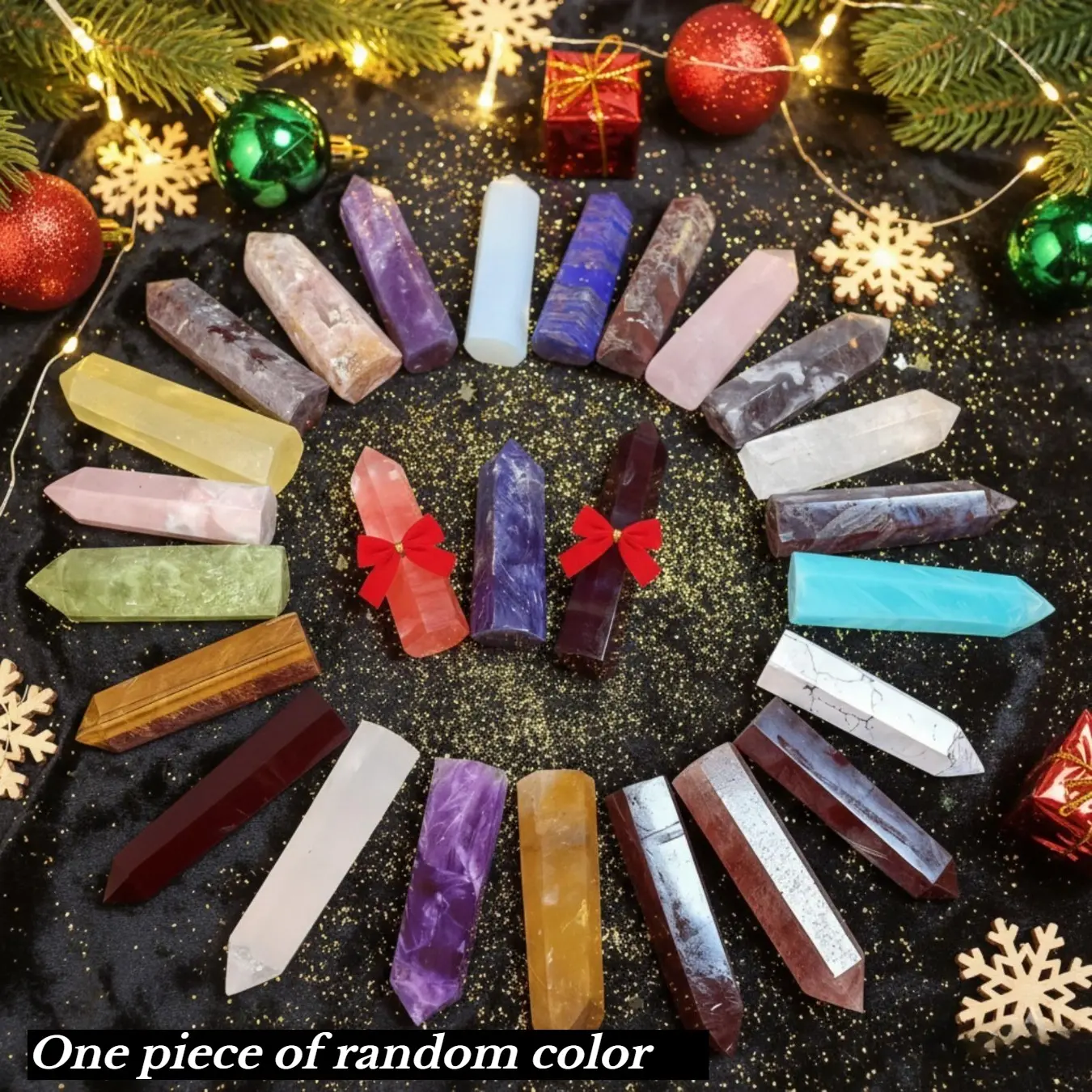 crystal pointed obelisks, gemstones, random crystal sticks, Healing Crystal Wands Point Faceted Prism Bars for Meditation Deco, Crystal Decorative Ornaments, Halloween Gift, Christmas gifts