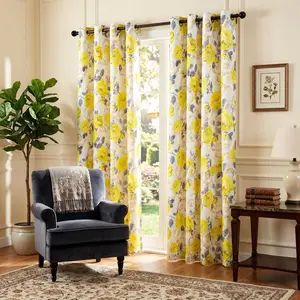 2 Pcs 52x84 inch Foil Metallic Rose Flower Pattern Grommet Curtains, Full Blackout Breathable Light-Blocking Window Cover for Bedroom Home Decor QF261 living room bathroom holiday cortinas inganchos luxury uv protection