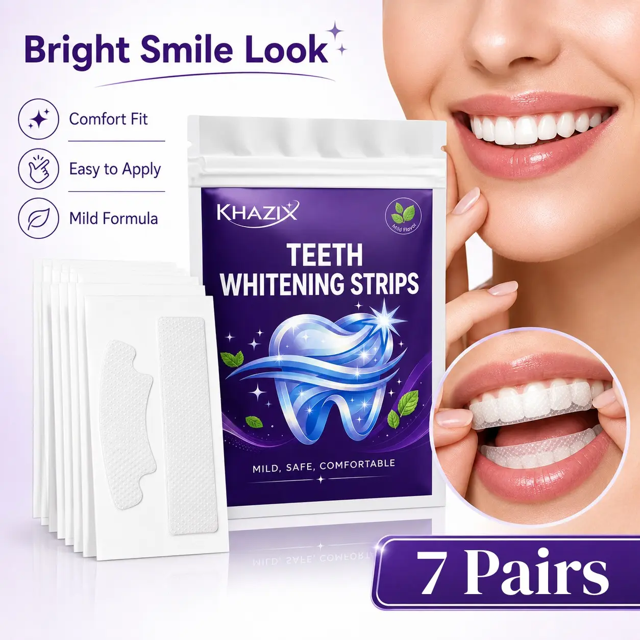 3/7 Pairs Dental Care Stickers, Gentle Comfort, Easy Home Use, Fresh Smile, Oral Beauty Maintenance, Daily Teeth Care