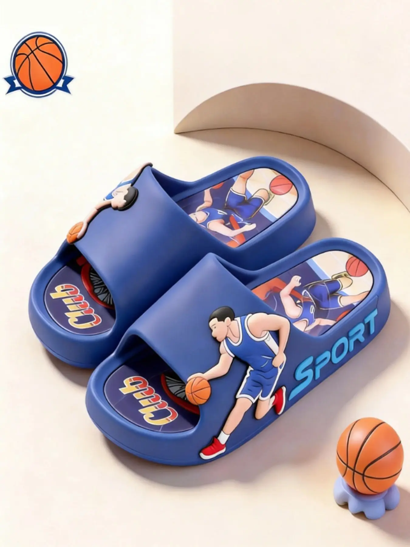 Slippers for Boys, Summer Cool Slippers, Non-Slip Soft Sole, Cartoon Pattern, Casual Style, PVC Material, Less Than Ankle Height, Bathroom & Outdoor Use, Shower Slippers, Indoor Outdoor Slippers