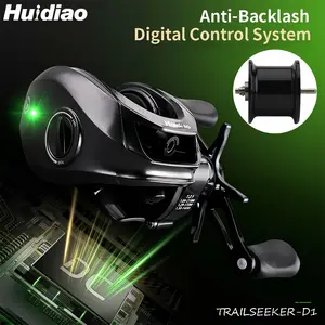 HUIDIAO TRAILSEEKER 155g Ultralight DC Baitcasting Reel 7.2:1 Digital Control BFS Baitcaster Zero Backlash Light Lure Casting for Bass Trout Crappie Bluegill Creek Fishing
