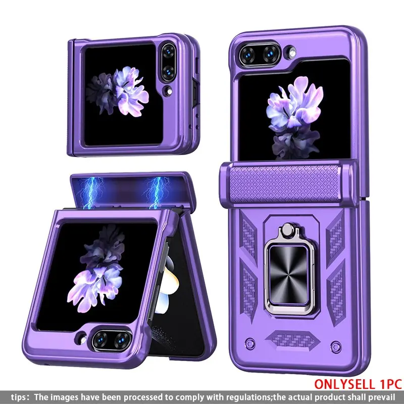 360-Degree Rotating Stand Anti-Drop Phone Case for Samsung Galaxy Z Flip7 Z Flip6 Z Flip5, Rotatable Protective Cover, Durable Design