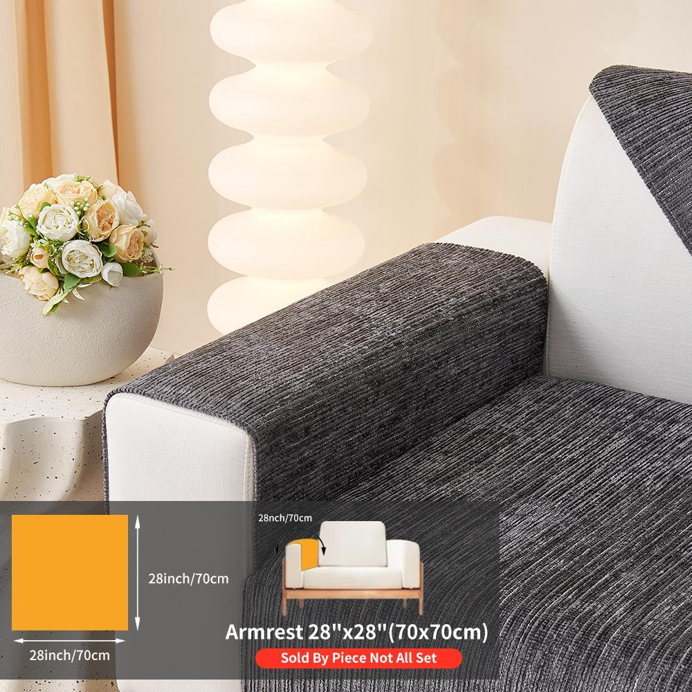 Solid Color Jacquard Chenille Sofa Cover, Jacquard Couch Covers, Non-Slip Sofa Slipcover Protector for Home & Living Room, Fits 1- to 4-Seat Sofas, Sofa Couch Cover