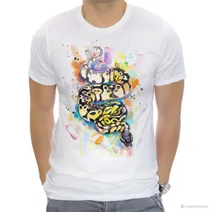 Pastel Ball Python T-shirt, Unisex T-shirt, ring spun Cotton , watercolor print T-shirt, T shirt art, T shirt animal,Unisex T-Shirt