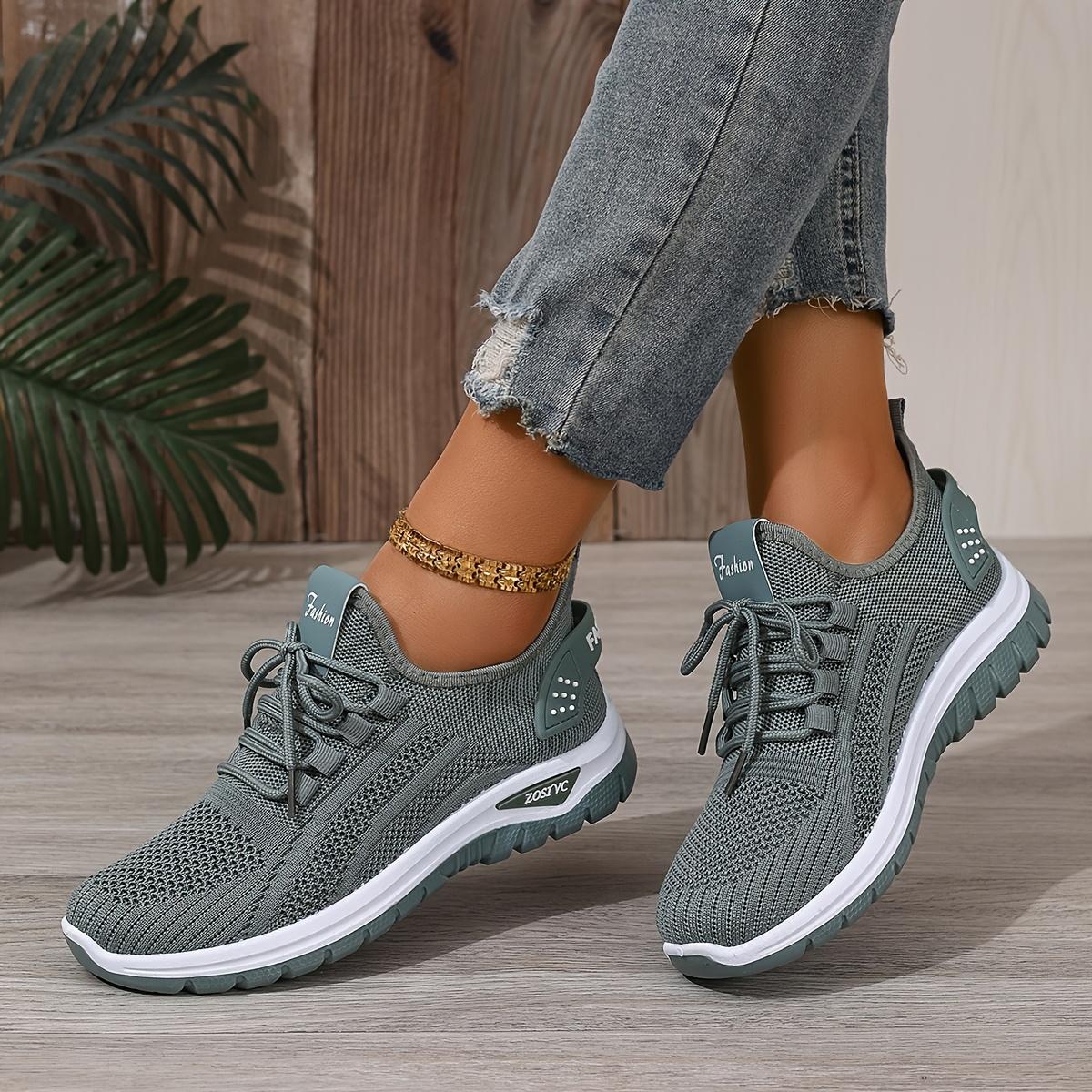 【QUAWUJIE】Women's Plus Size Wide Fit Sneakers 2026 Spring Summer New Arrival Mesh Breathable Lightweight For Ladies Outdoor Daily Wear