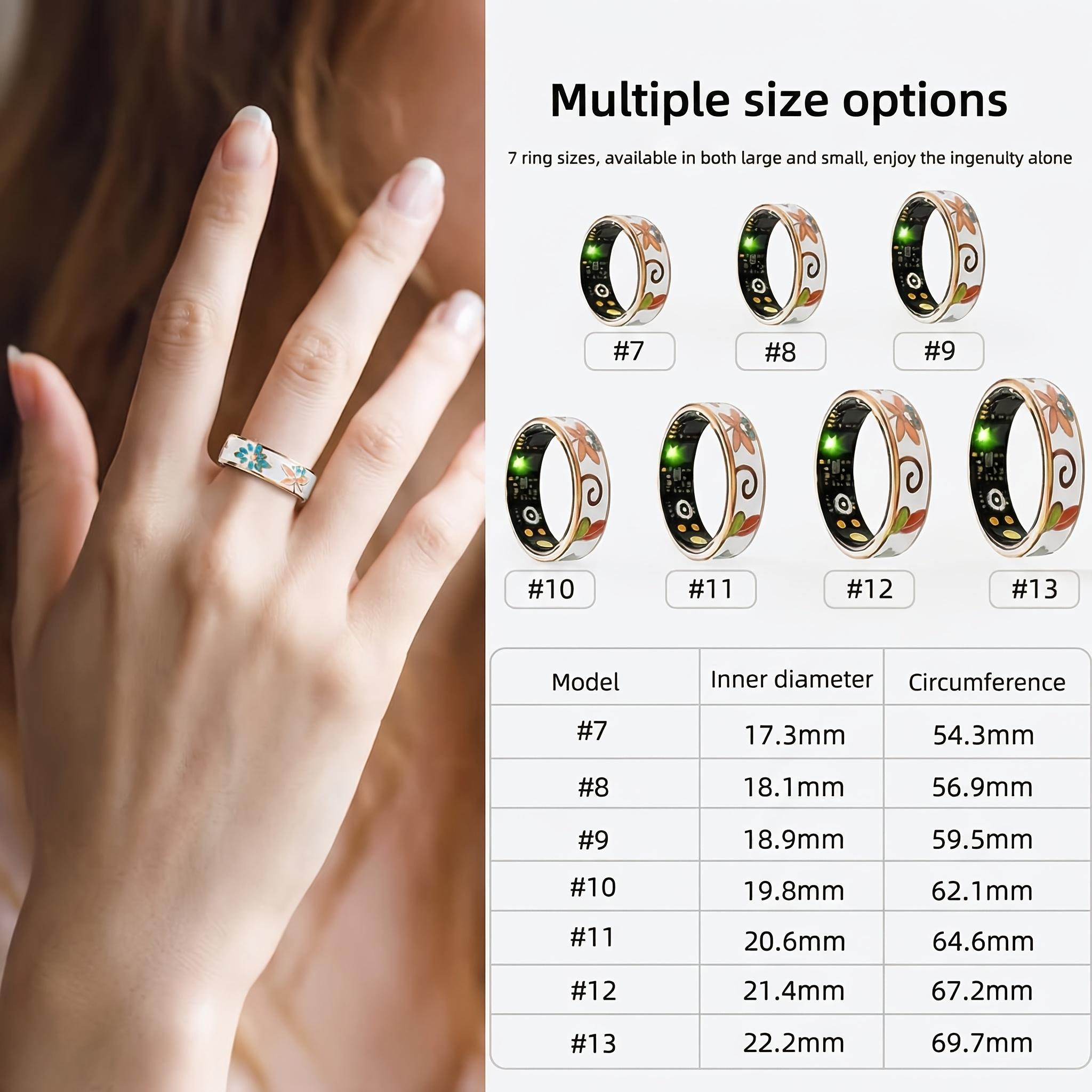 Women'S Smart Ring: Fitness And Sleep Tracker, Step Counting Distance Monitoring Calorie Tracking Various Exercise Modes, Charging Cradle And Magnetic Charging. Stylish Engraved Design Compatible with Both IOS And Android. Perfect Gift for a Loved O