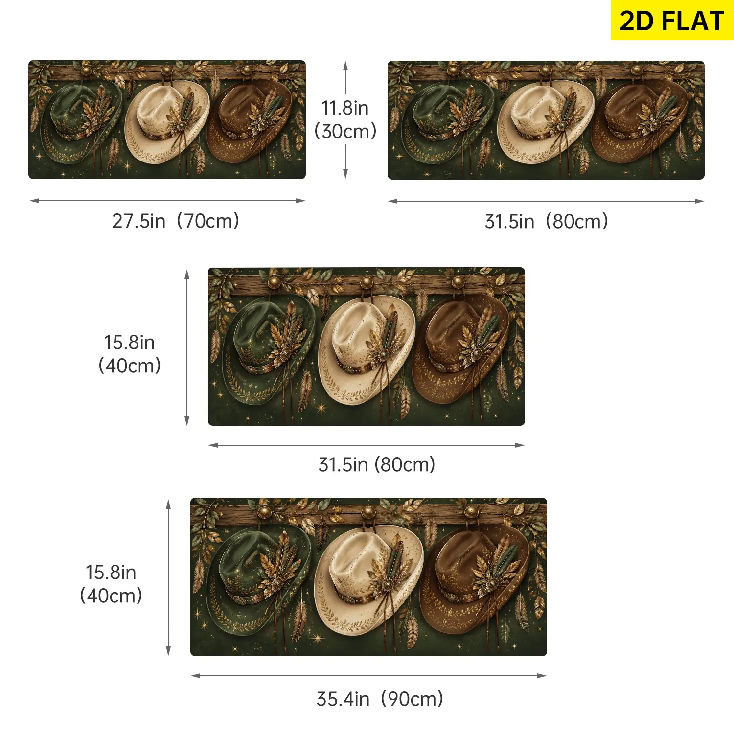 31.5*15.8 inches(80X40cm)