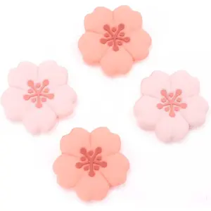h-69  4PCS Silicone Joystick Thumb Grip Caps, Kawaii Cherry Blossom Joystick Cover Compatible with Switch/OLED/Switch Lite (Sakura)