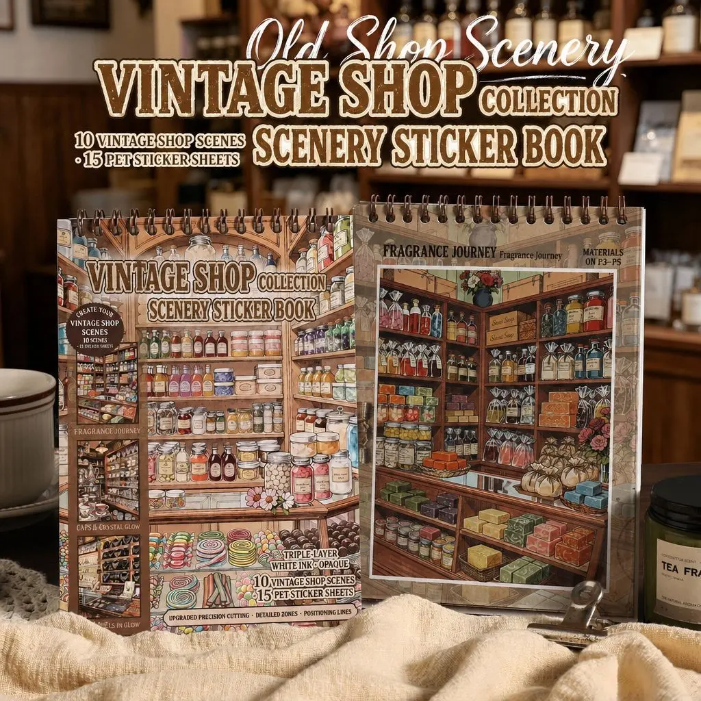 3D Sticker Book, 10 Different Scenes, DIY Craft Activity for Beginners, Perfect Relaxation Gift, Unprinted Stickers, Relaxing Stickers, diorama stickers, scene stickers, 3d layered stickers