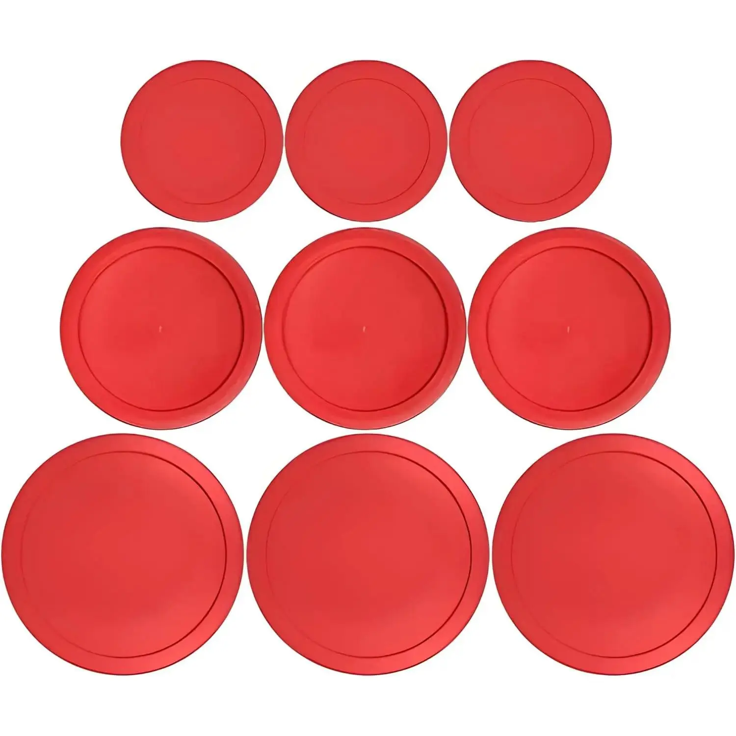 2, 4 & 7 Cup Red Replacement /Covers for Pyrex, Anchor Hocking &  Storage Bowls * Only Glass Container Not Included* (9 Pack *Three of Each Size*)
