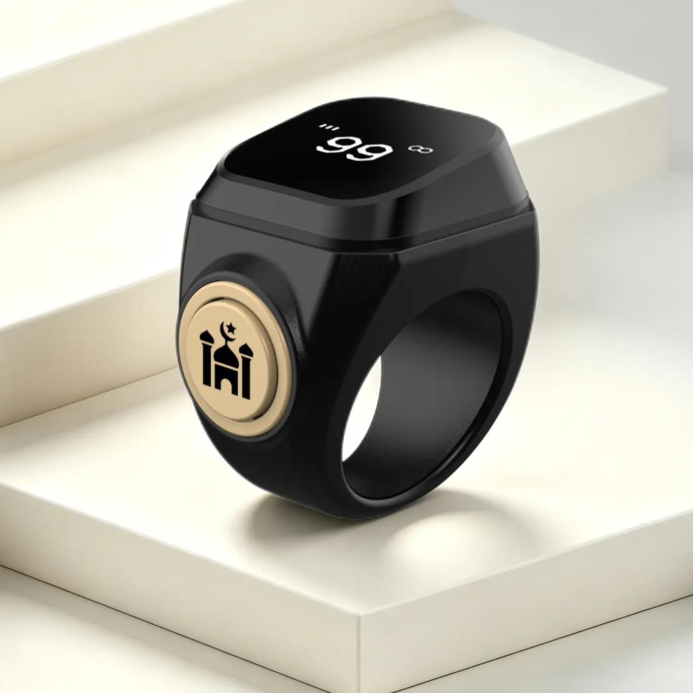Smart Prayer Ring, Waterproof Electronic Counter, Tasbih Counter, APP Connectivity, Dhikr Timer, Ideal for Muslim Prayers, Daily Worship