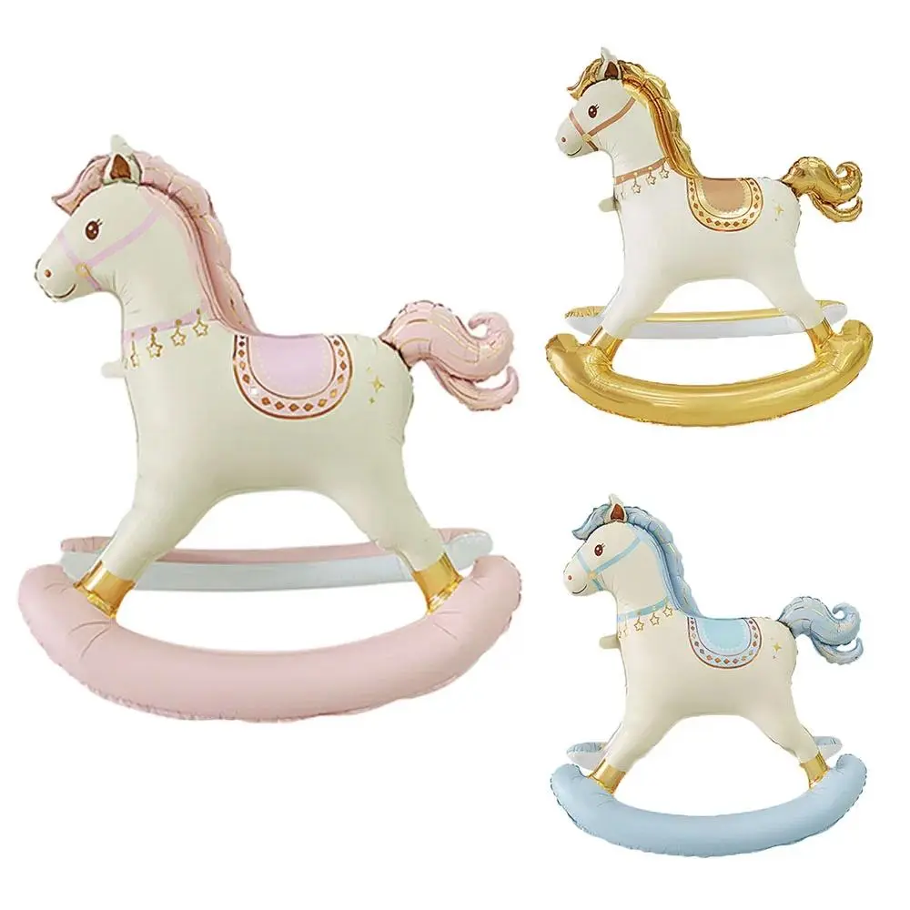 Cartoon 3D Standing Horse Foil Balloon Cartoon Matte Retro Horse Birthday Party Baby Shower Decoration Aluminum Foil Balloons