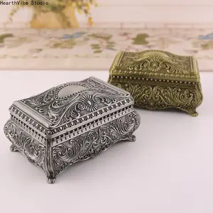 Durable Retro Zinc Alloy Jewelry Organizer Box with Handle - Vintage Carved Treasure Chest, a Trinket Box for Women’s Bedroom Dresser Home Decor Present (Sports & Outdoor Camping & Hiking Hammock Accessory)
