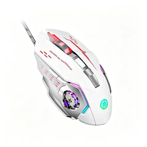 Wireless Gaming Mouse, 4th Gear Adjustable 3200 DPI Mouse with LED Backlit, Hyper-fast Scroll Wheel with Side Buttons, Programmable Universal Mouse, LED Backlighting, Ambidextrous Design