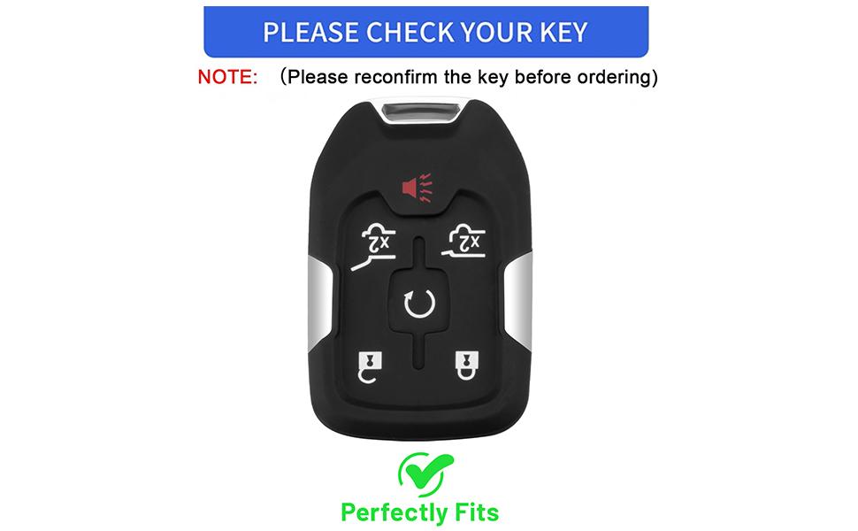 for GMC Key Fob Cover with Keychain, Soft TPU Full Protection Key Shell Key Case Compatible with Chevy Silverado Suburban Tahoe GMC Acadia Sierra Terrain Yukon,6-Button(Blue)