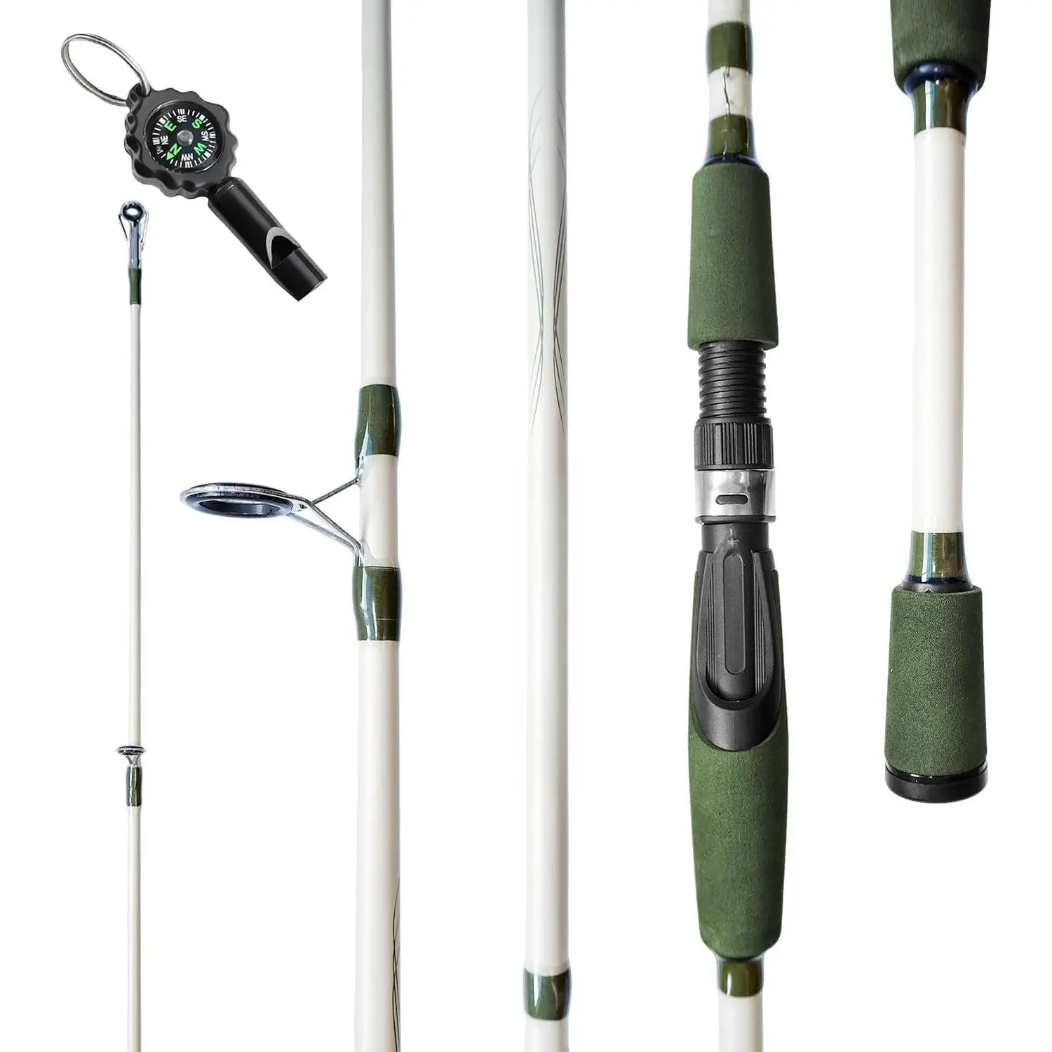 6’0” Medium Power Spinning Fishing Rod, Carbon-Fiberglass Composite Rod for Freshwater & Saltwater,  Yellow-Green Rod for Bass Trout Crappie, Affordable   for Fishing Lovers